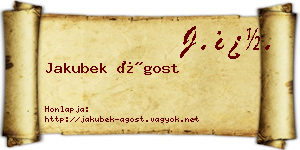 Jakubek Ágost névjegykártya